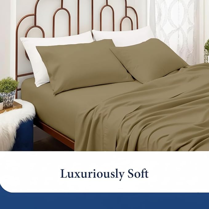 SKY BEDDINGS King Pillowcase Set of 2 - Soft Brushed Microfiber Pillow Cases with Envelope Clouser - Wrinkle-Free, Fade-Resistant Pillow Covers - 20 x 40 Inches, Taupe