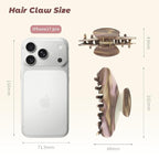 French Hair Claw Clips for Women Grils,4 Inch Strong Hold No Slip Grip Accessories Acetate Material,Not Easily Damaged,Thick or Thin Hair (Brown Marble)