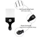 3 Pack CAREHOOD Metal Afro Lift Comb - Wide Tooth for Men's and Women's Curly/Textured Hair, Detangling Tool for Wigs, Braids, and Styling