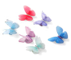 6Pcs/pack 3D Colorful Organza Butterfly Hair Clips - Chiffon Fairy Wings - Ribbon Wrapped Clips 0.4Inch Barrettes Hair Accessories For Women(Multicolor2)