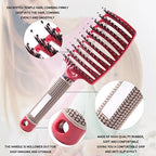 Magical Ultra Detangling Brush for Wet or Dry Hair, Detangler Brush, Fast Drying Styling Massage Hairbrush for Men, Women and Kids (2pcsRainbow-A)