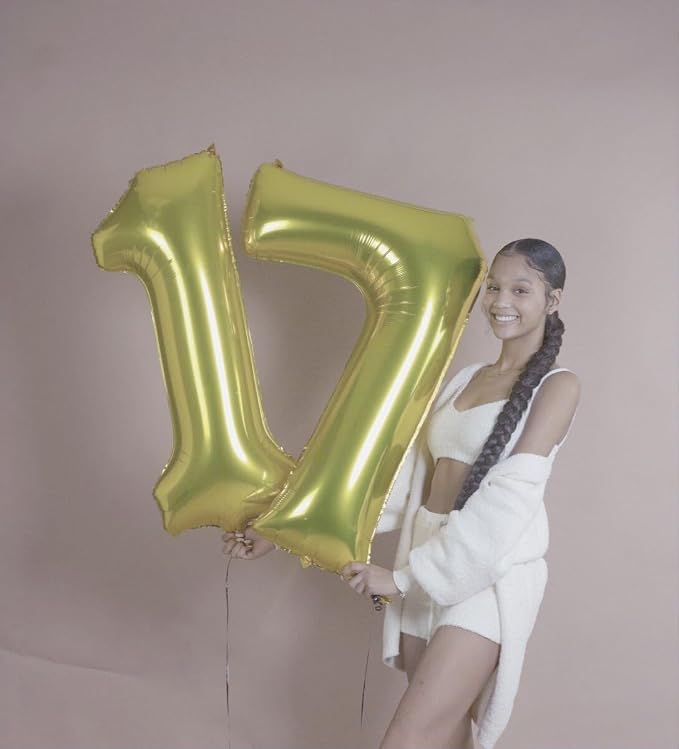 Champagne Gold Number 7 Balloon 40 inch, Balloon numbers party supplies - Image 4