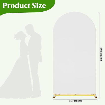 Arch Backdrop Stand and Cover Set, 6.6 x 3.3FT Gold Metal Wedding Arch - Image 3