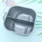 FRCOLOR Double Hair Dye Mixing Bowls with Handle 6.8 Inch Dual Compartment Hair Color Bowls for Salon and Home Use Coloring Tools
