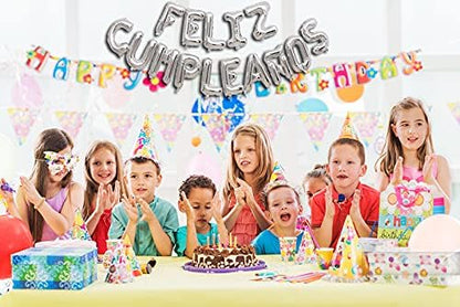 ZHENGYE Letter Balloons Feliz Cumpleanos Silvery Balloon Happy Birthday - Image 4