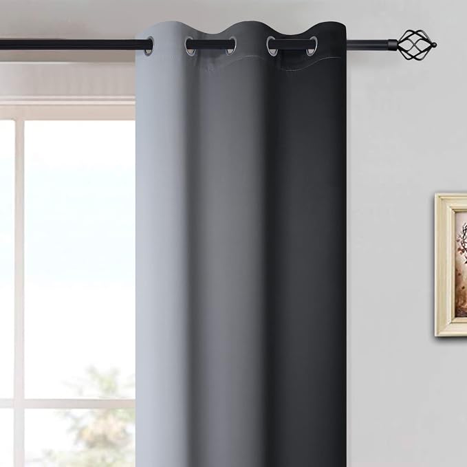 Yakamok Ombre Curtains Black and Greyish White - Image 3