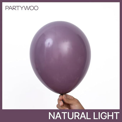 PartyWoo Dusty Purple Balloons 100pcs Lavender Lilac Dark Royal Purple Boho | - Image 2
