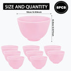 8 Piece Silicone Mixing Bowl Set, 3.93-Inch Microwaveable Silicone Bowls, Facial Bowls for Aestheticians, for Facial Masks, Mud Masks and Other Skin Care Products