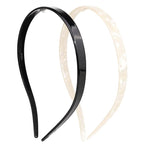 2 Pack Eyewear Headbands Comfortable Acetic Acid Hairbands for Women Designed for Eyewear Fashion Skinny Headbands(Black,White)