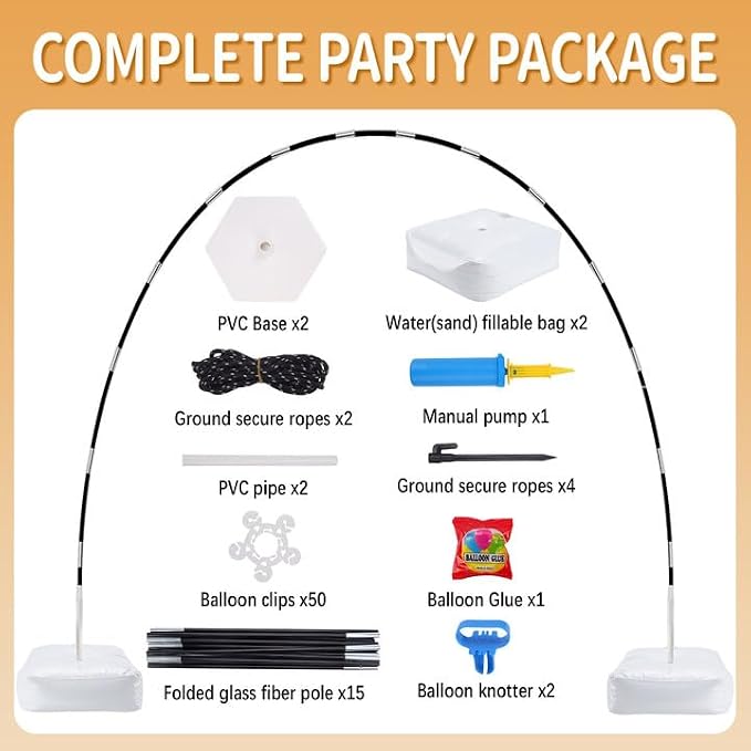 Balloon Arch Kit Stand 10 ft Wide 9 ft Tall Adjustable - Image 3