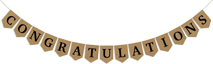 Congratulations Burlap Banner by Hemicha