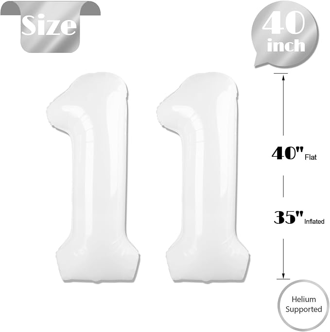 White 11 Balloon - Image 5