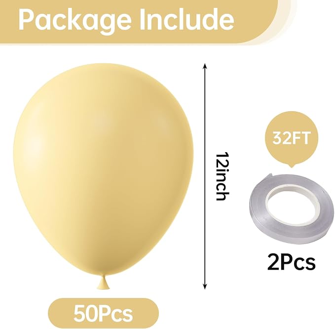 12 Inch Pastel Yellow Balloons, Baby Shower, Graduate Party Decorations - Image 2