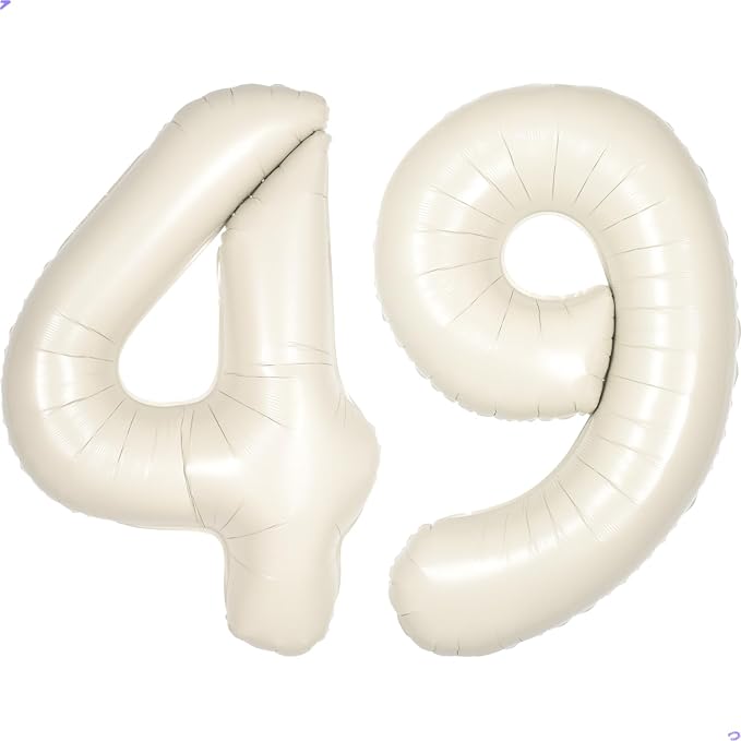Cream White Number 49 94 Balloon by Unknown