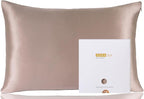 ZIMASILK 100% Pure Mulberry Silk Pillowcase for Hair and Skin Health,Soft and Smooth,Both Sides Premium Grade 6A Silk,600 Thread Count,with Hidden Zipper,1pc (King 20''x36'',Gray Brown)