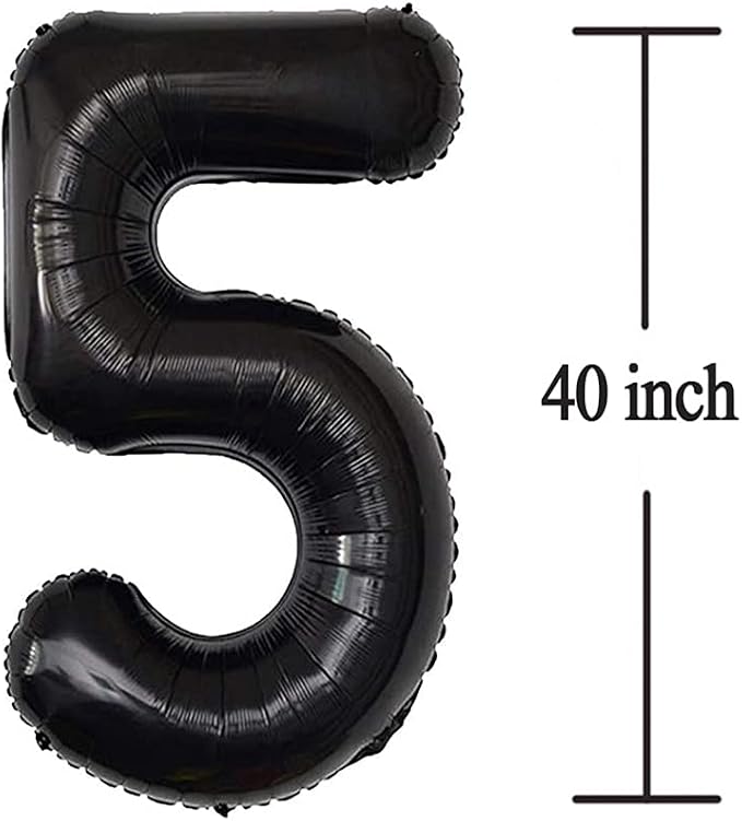 Jonhamwelbor 25 Number Balloons Black Big Giant Jumbo Number 25 Foil Mylar - Image 3