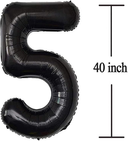 Jonhamwelbor 25 Number Balloons Black Big Giant Jumbo Number 25 Foil Mylar - Image 3