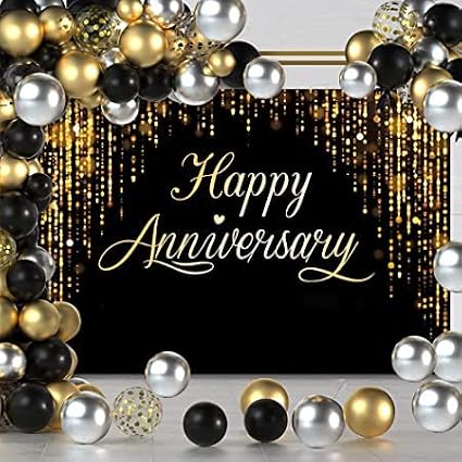 Happy Anniversary Backdrop Party Decorations - Image 3