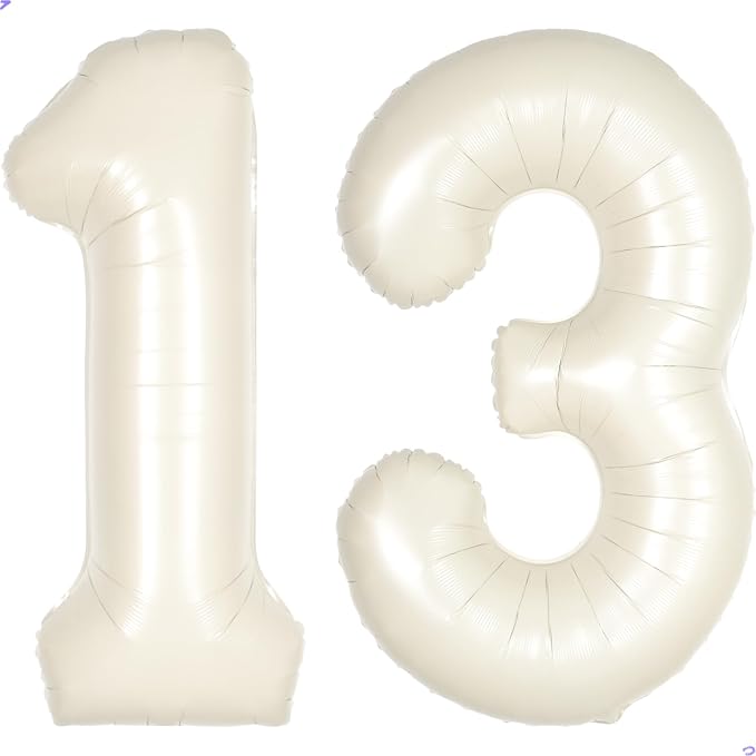 Cream White Number 13 31 Balloon by Unknown
