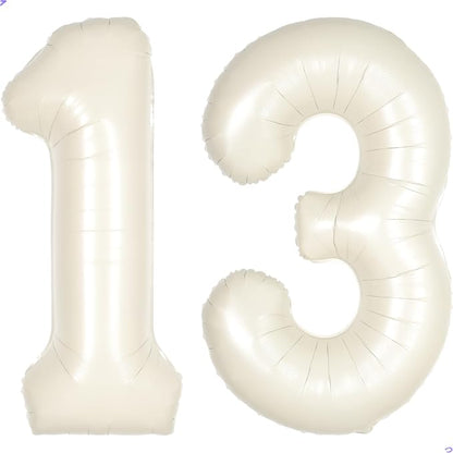 Cream White Number 13 31 Balloon by Unknown