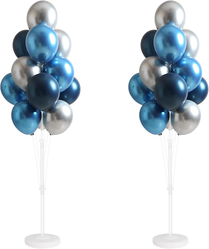 Blue Silver Balloon Column Stand by IMISNO