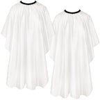 FEBSNOW Professional Hair Cutting Cape, 2 Pcs Hairdressing Barber Salon Cape with Closure Snap for Styling Coloring Hair Hair Cutting Cape Accessories, White