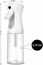 VIGOR PATH Continuous Spray Bottle – Fine Mist Mister Spray Bottle for Hair, Plants, Cleaning, Pets & Travel | Refillable Water Spray Bottles (200ml / 6.7oz) Clear