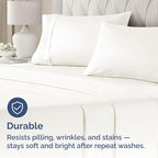 King Pillow Cases Set of 4 - Ultra Soft Hotel Quality Pillowcase Covers - Comfy, Cozy & Wrinkle Free - Shrinkage and Fade Resistant - Machine Washable Pillow Protectors - 4 Piece Set - Antique White
