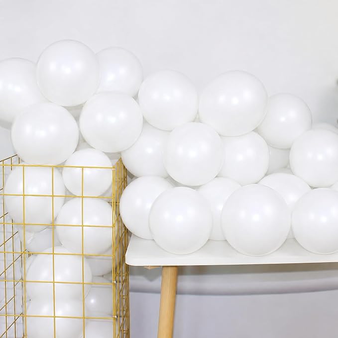 White 12 Inch 100 Pcs Latex Chrome Balloons Helium Thicken Balloons Party by COLORFULELVES