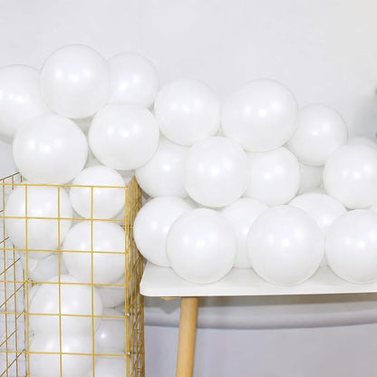 White 12 Inch 100 Pcs Latex Chrome Balloons Helium Thicken Balloons Party by COLORFULELVES