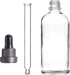 YIZHAO Clear Glass Dropper Bottle 4oz, Tincture Bottles with Glass Dropper, for Essential Oils, Aromatherapy, Cosmetic, Laboratory, Pharmacy, Liquids, Travel –4 Pcs