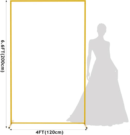 Asee'm 6.6FTx4FT Gold Wedding Arch Backdrop Stand Square Metal | Rectangular - Image 2
