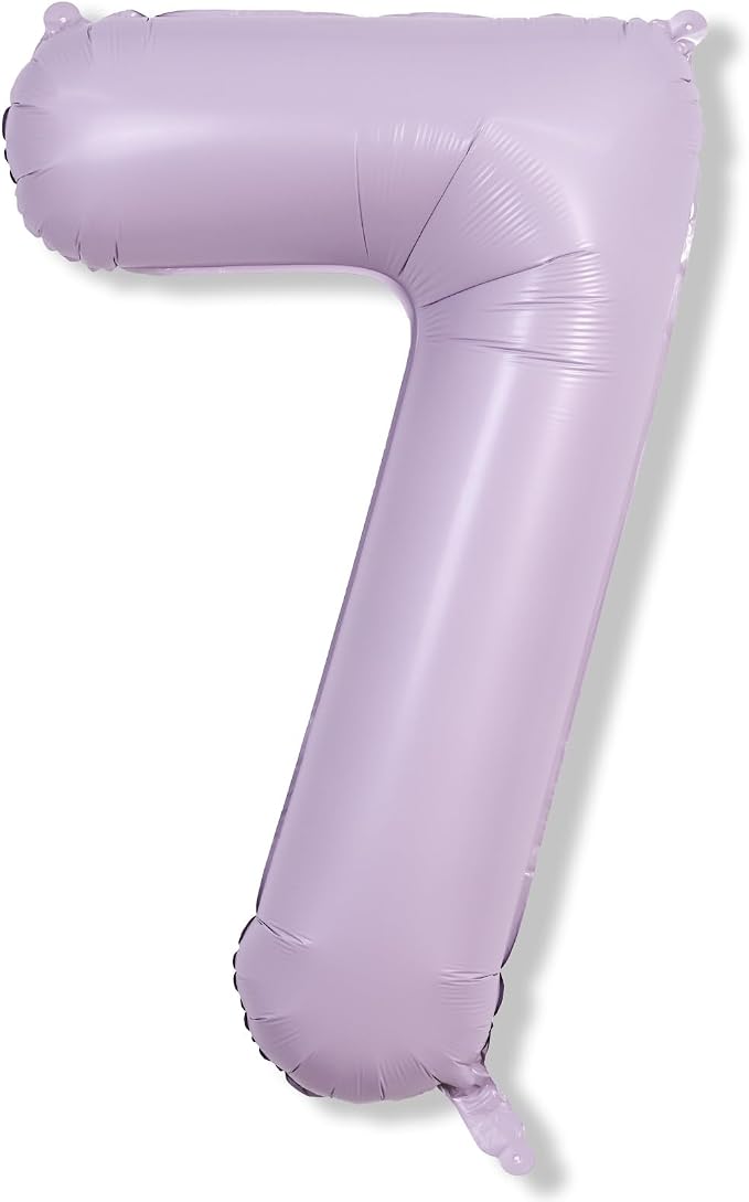 40 Inch Balloon Number 7 Pastel Purple, Large Mylar Foil Light Purple Number - Image 8