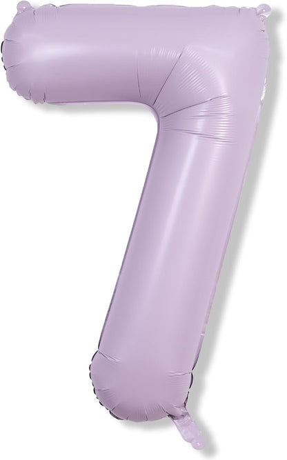 40 Inch Balloon Number 7 Pastel Purple, Large Mylar Foil Light Purple Number - Image 8