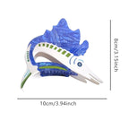 Novelty Sailfish Hair Clips,Cute Acetate Hair Clip,Big Claw Clips for Women,Blue