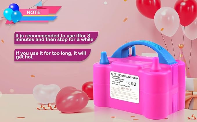 Balloon Pump Electric, 110V 600W Balloon Blower Inflator Dual Nozzle Air Pump - Image 7