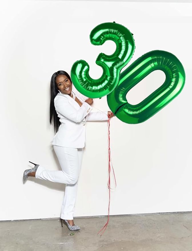 Number 0 Balloons Birthday Decorations, 40In Green Balloons - Image 3