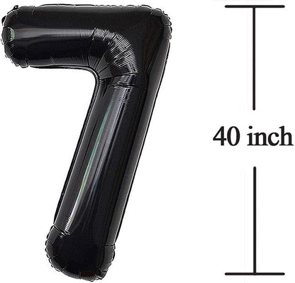 Jonhamwelbor 17 Number Balloons Black Big Giant Jumbo Big Large 17 or 71 Foil - Image 3