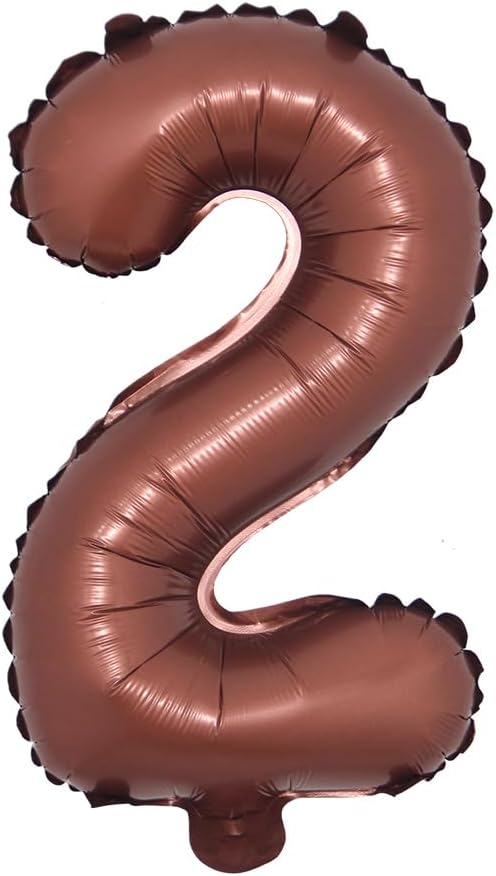 Chocolate Color Letter Number Foil balloons 1pc 16inch Alphabet Digital by RUIANSI