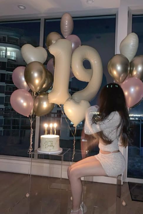 Cream White Number 7 Balloon 40 inch, Birthday Party Balloons Decorations | - Image 6