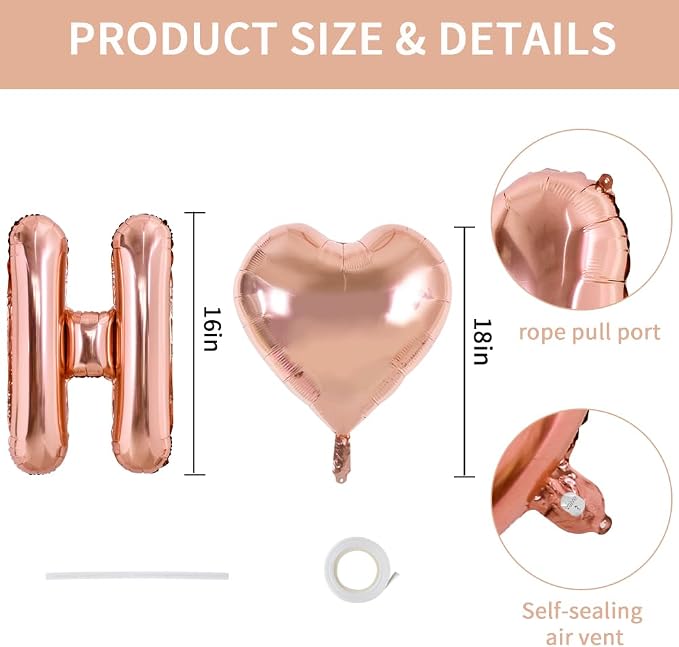 TONIFUL 16 Inch Rose Gold HOME SWEET HOME Letter Balloon - Image 2