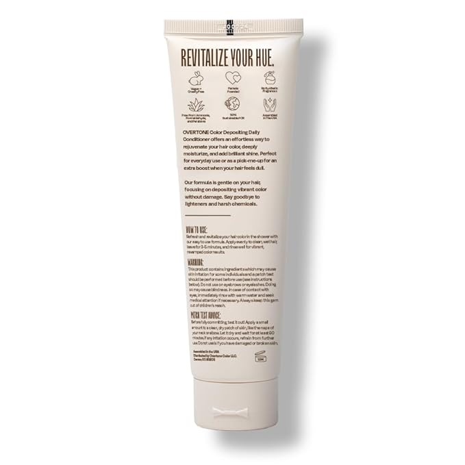oVertone Daily Color Depositing Conditioner, Espresso Brown, 4.5 oz, Hydrating, Damage-Free Temporary Hair Color for All Hair Types with Shea Butter & Coconut Oil, Vegan & Cruelty-Free