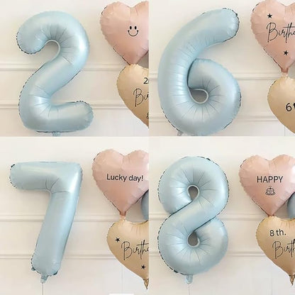 40 Inch Matte Blue 2 Number Balloons Light Blue Number 2 Foil Balloon Mylar - Image 5