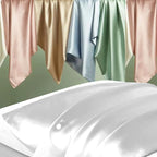 Silk Pillowcase for Hair and Skin, Mulberry Silk Pillow Cases King Size, Anti Acne Cooling Sleep Both Sides Natural Silk Satin Pillow Case Covers with Hidden Zipper, Gifts for Women Men, White