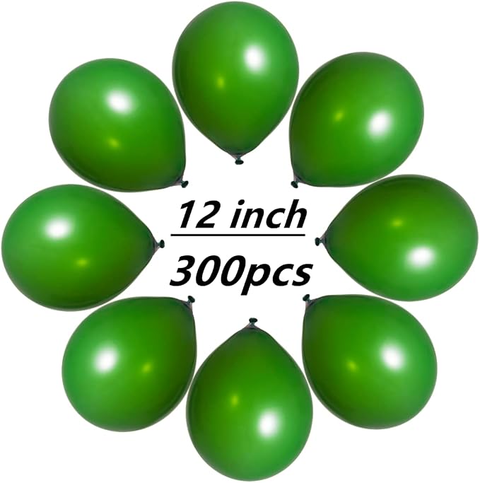 300 pack Green Balloons 12 Inch Dark green Latex Balloon Bulk - Image 2