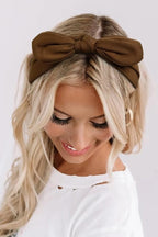 Tobeffect Bow Headbands for Women Non Slip, 3.5'' Wide Knotted Headband Hair Bands with Bows, Rabbit Ears Womens Turban Headbands Headwraps, Girls Strechy Cute Hair Accessories