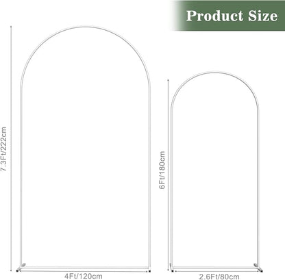 Wedding Arch Backdrop Stand Set of 2, 7.3FT & 6FT | Metal Arch Backdrop Stand - Image 2