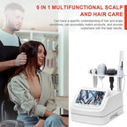 5 in 1 Skin Scalp Detector, Skin Diagnosis Hair Analyzer, Scalp Hair Follicle Detector with 4 Spectral Detection, 200 Times Magnification, for Home, Beauty Salon Spa