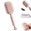 Retractable Cushion Massage Comb, 2026 New Self Cleaning Hair Brush, Anti Static Self Cleaning Hair Brush for Women Men (Pink)
