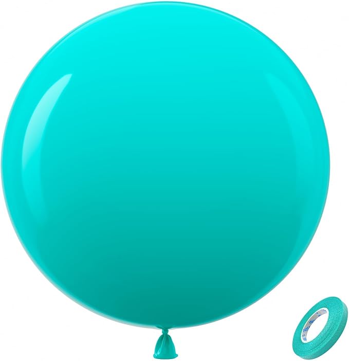 Bezente Teal Giant Latex Round Balloons 36 Inch 8 Pack | Teal Large Turquoise by Bezente